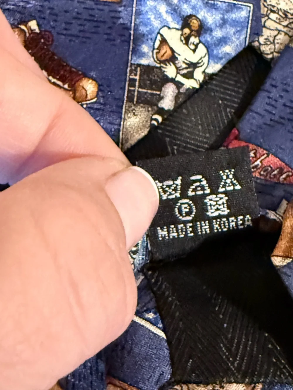 Vintage Tango Max Raab Americana Football Nostalgia Silk Tie Navy Sports